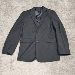 Chaps Womens Black Wool Blend Two Button Blazer Jacket C821106 Size 12 Reg